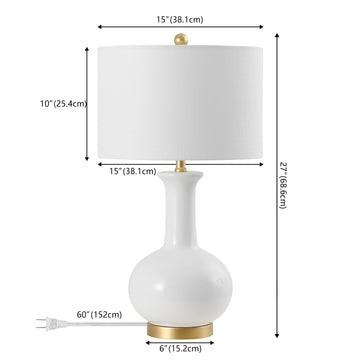 Brussels 27" Ceramic/Metal LED Table Lamp - JONATHAN Y
